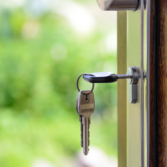 Sleutels in deur